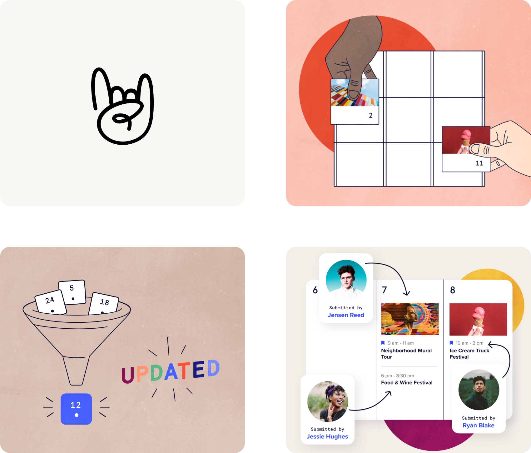 TEC illustration styles, sorta retro vibes