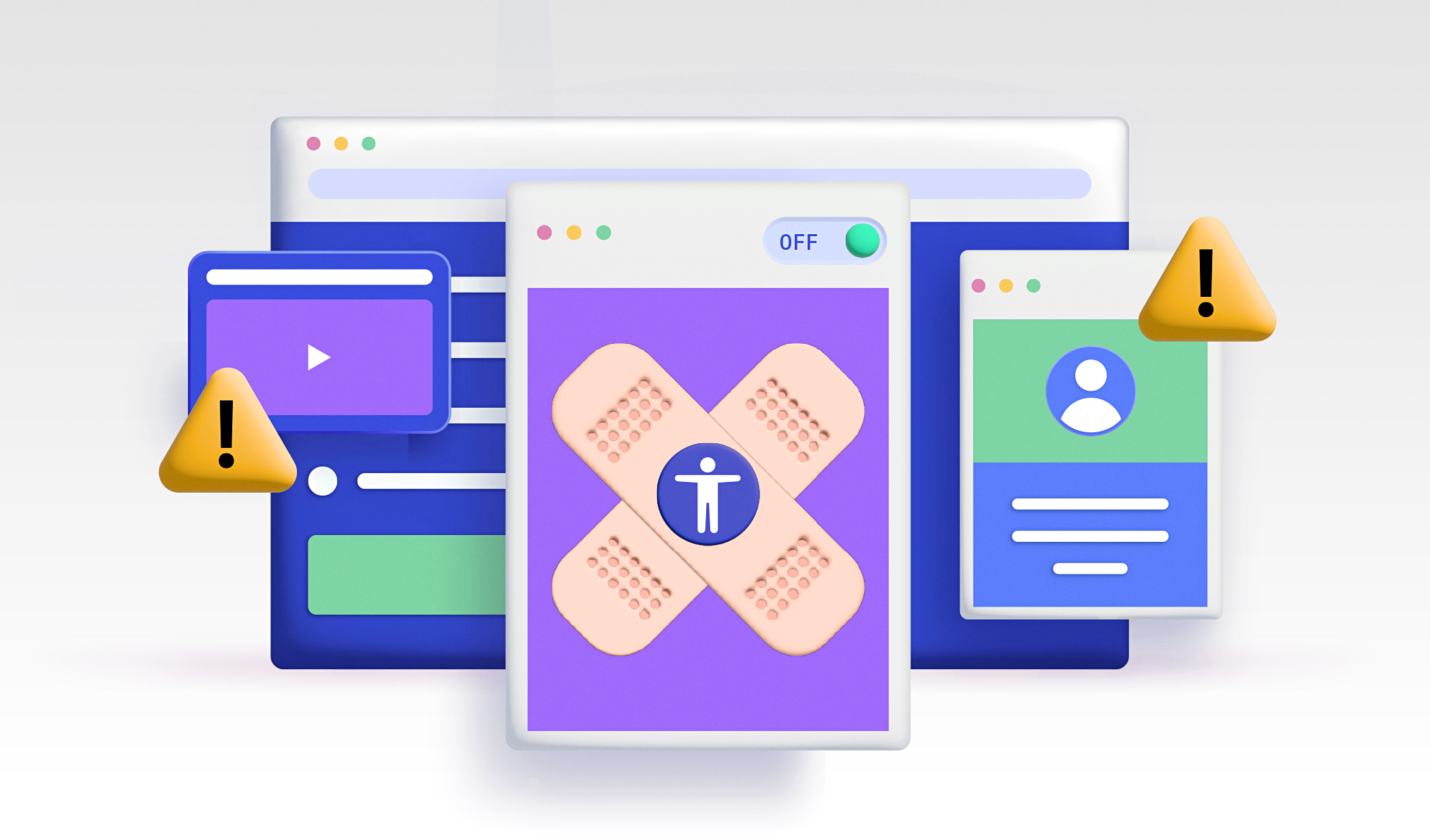 illustration of accessibility "band-aid" for websites